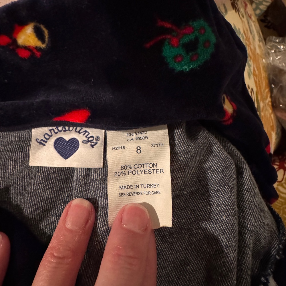 Hartstrings Dark Blue Velour Dress with Holiday Accents - Picture 2 of 4